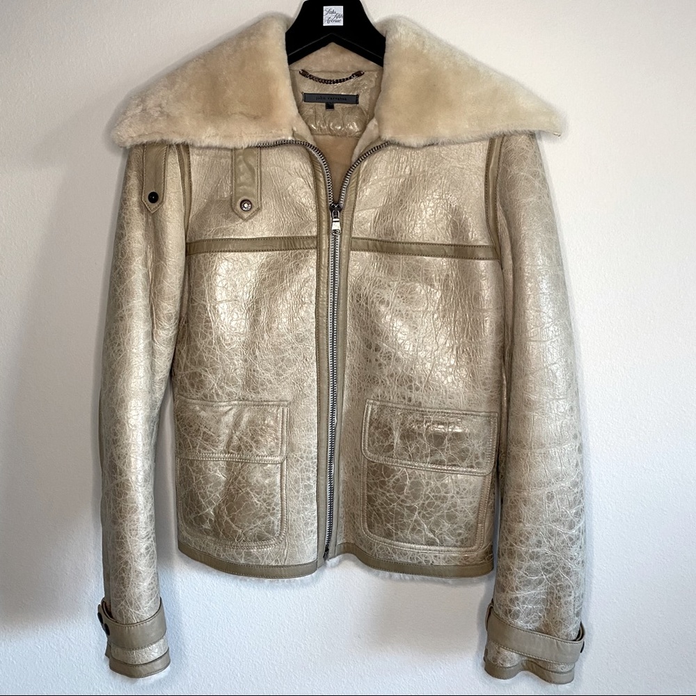 John Varvatos Shearling Aviator Jacket sz 40 - XS